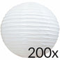 BULK PACK (200) 12" White Round Even Ribbing Paper Lantern - PaperLanternStore.com - Paper Lanterns, Decor, Party Lights & More