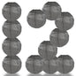 12 PACK | 12"  Driftwood Grey Crisscross Ribbing, Hanging Paper Lantern Combo Set - PaperLanternStore.com - Paper Lanterns, Decor, Party Lights & More