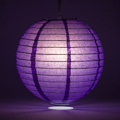 36" Royal Purple Jumbo Round Paper Lantern, Even Ribbing, Chinese Hanging Wedding & Party Decoration - PaperLanternStore.com - Paper Lanterns, Decor, Party Lights & More