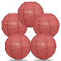 BULK PACK (5) 28" Marsala / Burgundy Wine Round Paper Lantern, Crisscross Ribbing, Chinese Hanging Wedding & Party Decoration - PaperLanternStore.com - Paper Lanterns, Decor, Party Lights & More