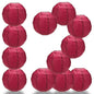 BULK PACK (12) 36" Velvet Red Round Paper Lantern, Crisscross Ribbing, Chinese Hanging Wedding & Party Decoration - PaperLanternStore.com - Paper Lanterns, Decor, Party Lights & More