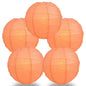 BULK PACK (5) 36" Peach / Orange Coral Round Paper Lantern, Crisscross Ribbing, Chinese Hanging Wedding & Party Decoration - PaperLanternStore.com - Paper Lanterns, Decor, Party Lights & More