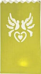 Chartreuse Green Doves Paper Bag Luminaries (4-pack) - PaperLanternStore.com - Paper Lanterns, Decor, Party Lights & More