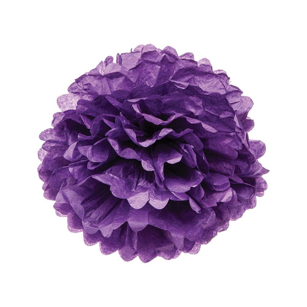 Petunia Purple 10 Inch Tissue Paper Flower Pom Pom - PaperLanternStore.com - Paper Lanterns, Decor, Party Lights & More