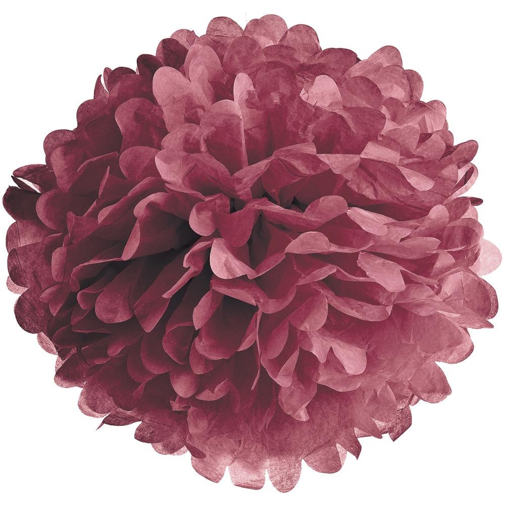 Boysenberry Red 15 Inch Tissue Paper Flower Pom Pom - PaperLanternStore.com - Paper Lanterns, Decor, Party Lights & More