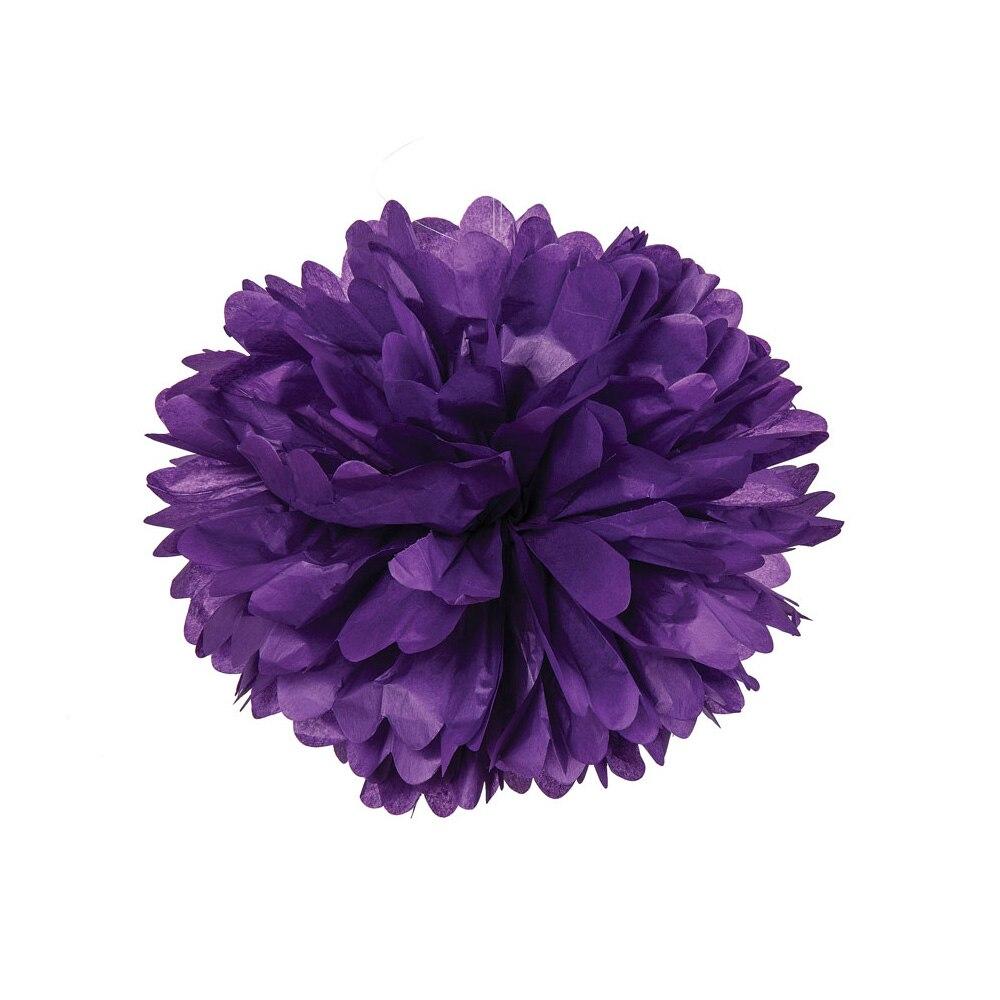 Purple 15 Inch Tissue Paper Flower Pom Pom - PaperLanternStore.com - Paper Lanterns, Decor, Party Lights & More