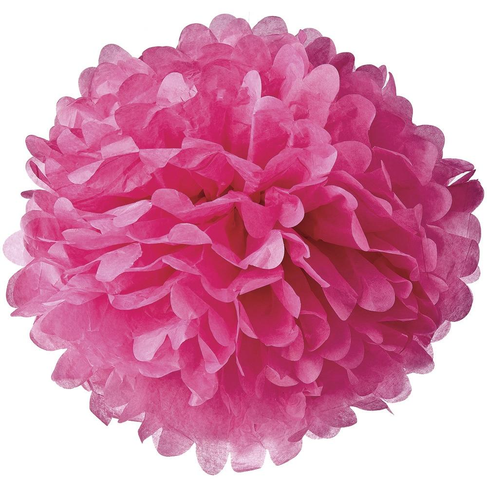 Fuchsia Pink 24 Inch Tissue Paper Flower Pom Pom - PaperLanternStore.com - Paper Lanterns, Decor, Party Lights & More