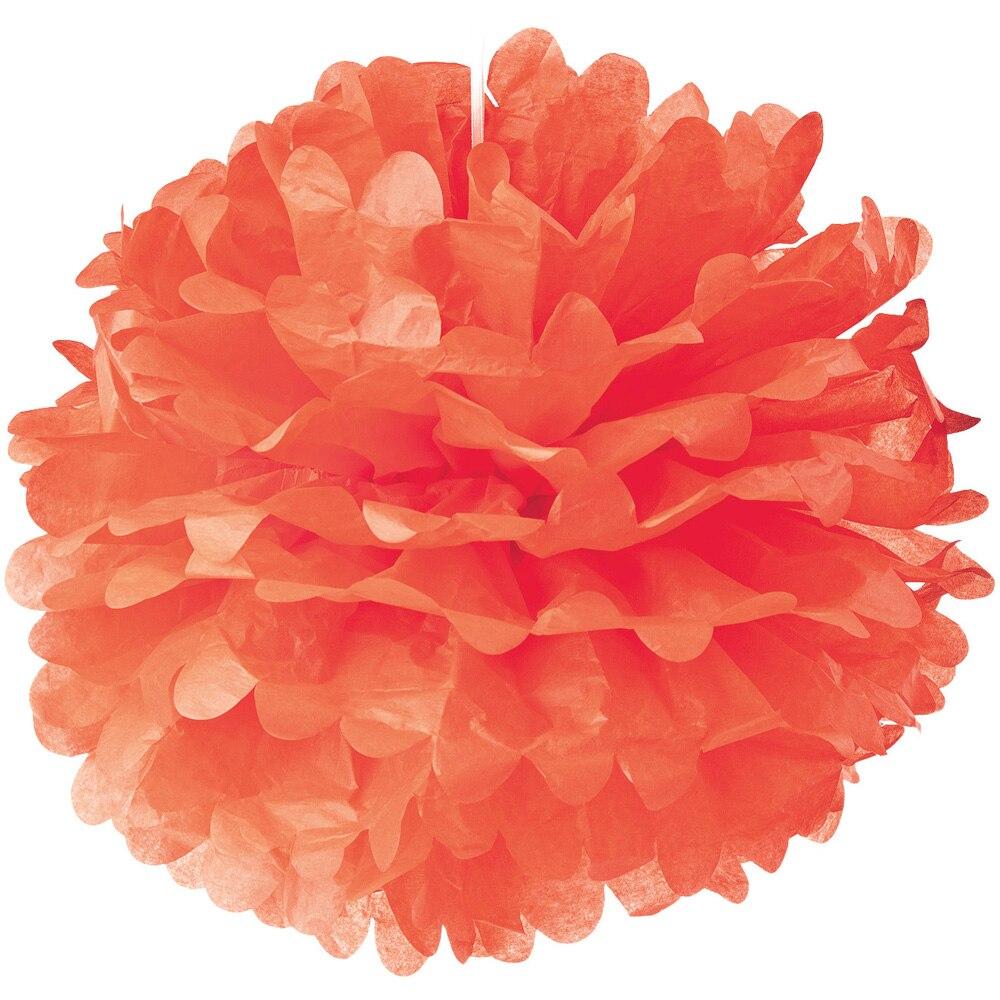 Tangerine Orange 24 Inch Tissue Paper Flower Pom Pom - PaperLanternStore.com - Paper Lanterns, Decor, Party Lights & More