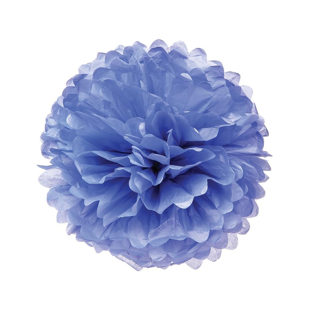 Periwinkle Blue 10 Inch Tissue Paper Flower Pom Pom - PaperLanternStore.com - Paper Lanterns, Decor, Party Lights & More