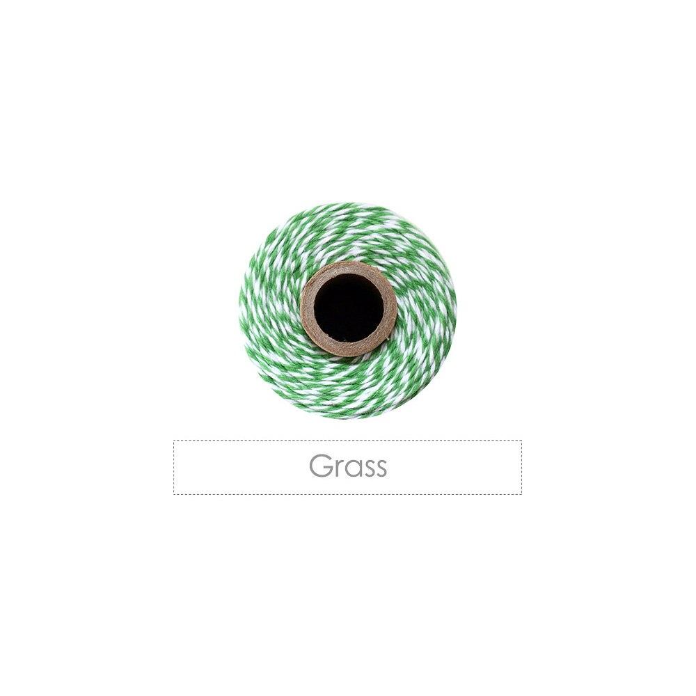 Grass Green Striped Baker's Twine 240 Yards - PaperLanternStore.com - Paper Lanterns, Decor, Party Lights & More
