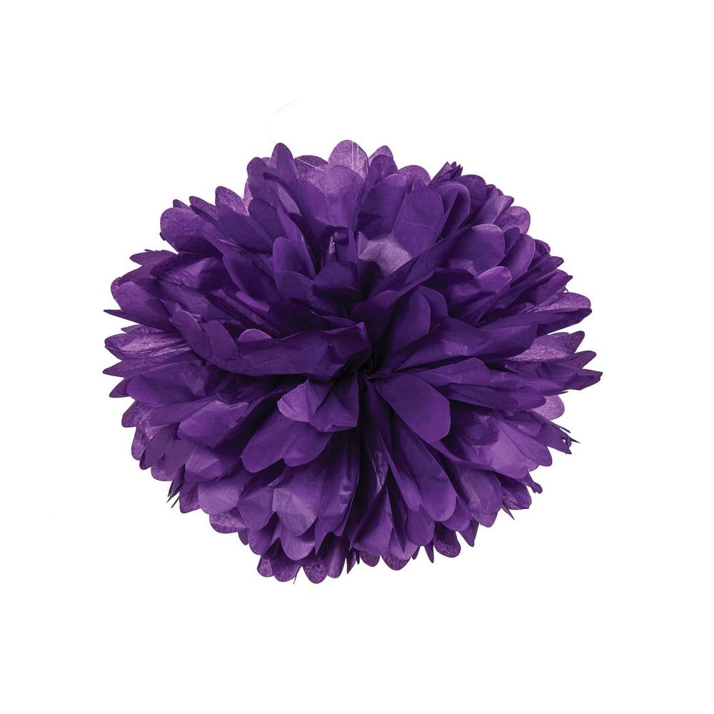 Purple 10 Inch Tissue Paper Flower Pom Pom - PaperLanternStore.com - Paper Lanterns, Decor, Party Lights & More
