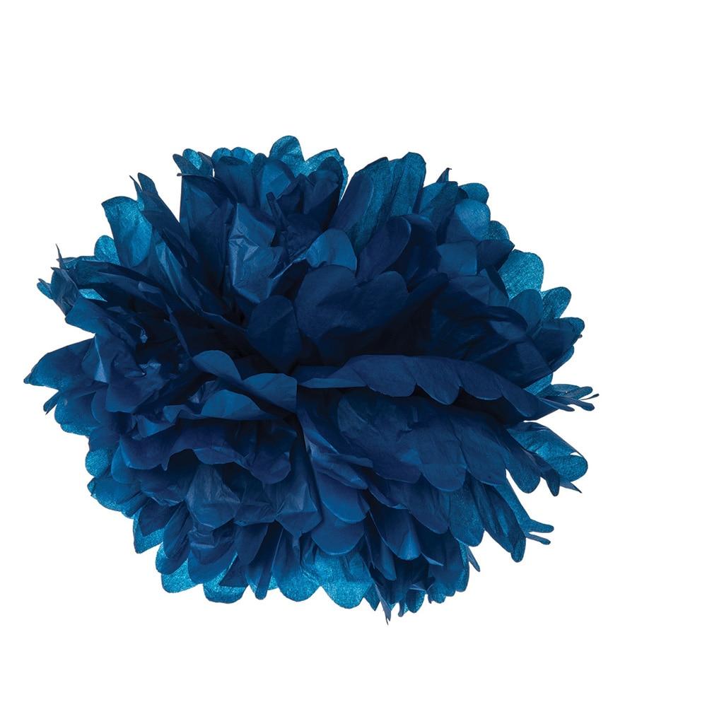 Cobalt Blue 15 Inch Tissue Paper Flower Pom Pom - PaperLanternStore.com - Paper Lanterns, Decor, Party Lights & More