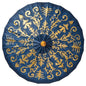 Dark Blue 28 Inch Gilded Henna Design Mulberry Paper Parasol - PaperLanternStore.com - Paper Lanterns, Decor, Party Lights & More