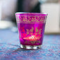 Fuchsia Pink Juhi Painted Glass Candle Holder - PaperLanternStore.com - Paper Lanterns, Decor, Party Lights & More