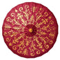 Dark Red 28 Inch Gilded Henna Design Mulberry Paper Parasol - PaperLanternStore.com - Paper Lanterns, Decor, Party Lights & More