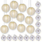 MoonBright 12" Beige Paper Lanterns with Budget Friendly OmniDisk LED Lights (12-PACK Combo Kit) - PaperLanternStore.com - Paper Lanterns, Decor, Party Lights & More