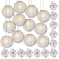 MoonBright 12" White Paper Lanterns with Budget Friendly OmniDisk LED Lights (12-PACK Combo Kit) - PaperLanternStore.com - Paper Lanterns, Decor, Party Lights & More