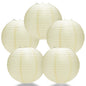 5 PACK | 12" Beige Even Ribbing Round Paper Lanterns - PaperLanternStore.com - Paper Lanterns, Decor, Party Lights & More