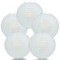 5 PACK | 12" Arctic Spa Blue Even Ribbing Round Paper Lanterns - PaperLanternStore.com - Paper Lanterns, Decor, Party Lights & More