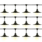 (12 Pack) Classic Metal Patio Light Bulb Shade Cover for Outdoor Commercial String Lights, E26, Black