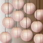 12 PACK | 12" Pink Even Ribbing Round Paper Lantern, Hanging Combo Set - PaperLanternStore.com - Paper Lanterns, Decor, Party Lights & More