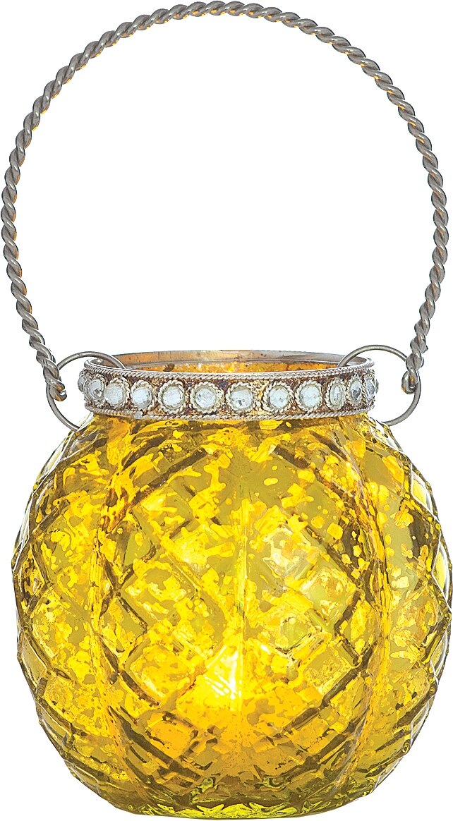 Chartreuse Green Aria Bejeweled Mercury Glass Tealight Holder - PaperLanternStore.com - Paper Lanterns, Decor, Party Lights & More
