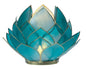 Turquoise Blue & Gold Kai Large Capiz Lotus Candle holder - PaperLanternStore.com - Paper Lanterns, Decor, Party Lights & More