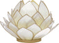 White & Gold Kai Large Capiz Lotus Candle holder - PaperLanternStore.com - Paper Lanterns, Decor, Party Lights & More