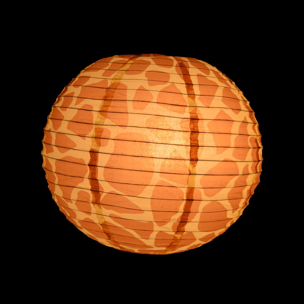 14" 4-Pack Safari Animal Print Cheetah Giraffe Tiger Zebra Paper Lanterns Party Variety Pack