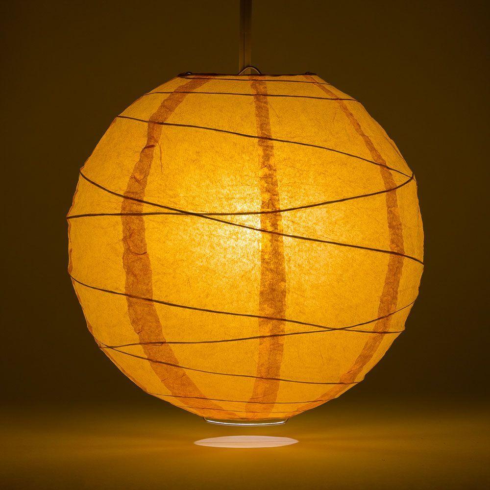 5-PACK 24" Orange Round Paper Lantern, Crisscross Ribbing, Chinese Hanging Wedding & Party Decoration