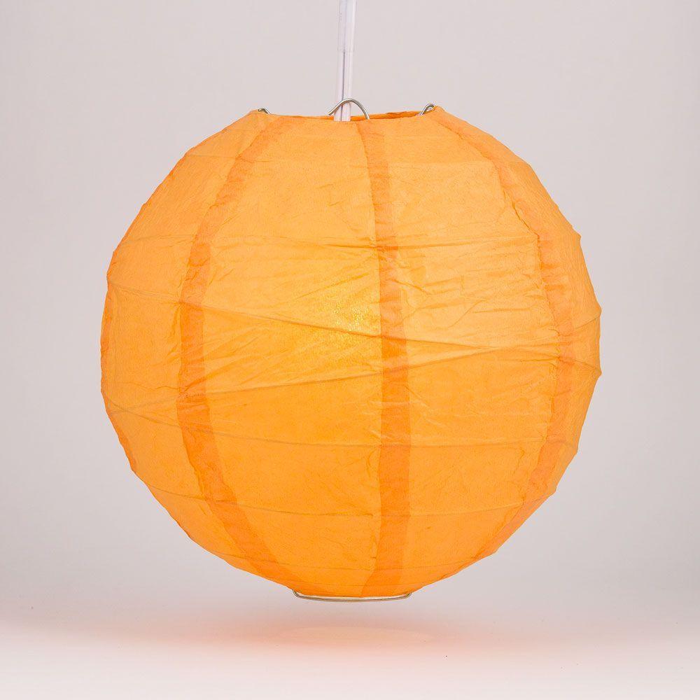BULK PACK (12) 24" Orange Round Paper Lantern, Crisscross Ribbing, Chinese Hanging Wedding & Party Decoration