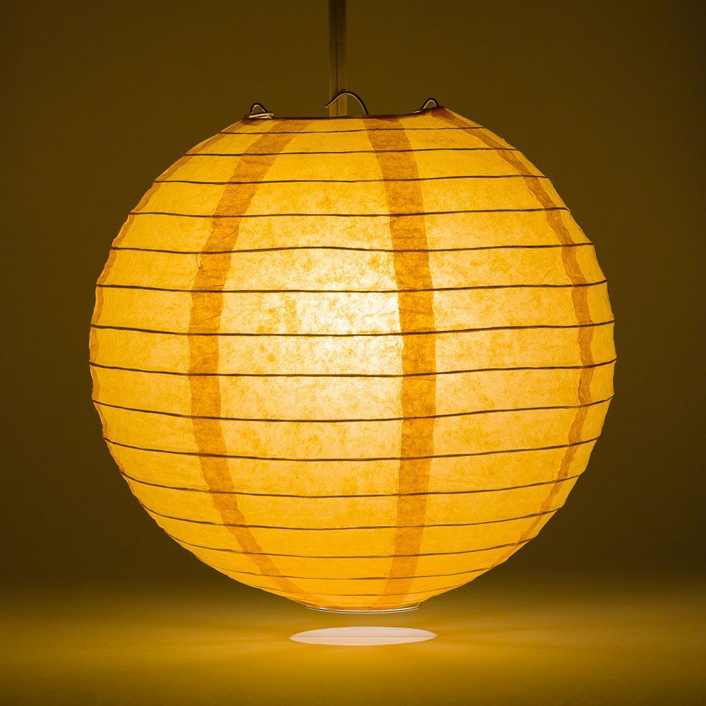 30" Papaya Jumbo Round Paper Lantern, Even Ribbing, Chinese Hanging Wedding & Party Decoration - PaperLanternStore.com - Paper Lanterns, Decor, Party Lights & More