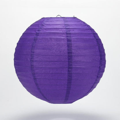 BULK PACK (5) 20" Plum Purple Round Paper Lantern, Even Ribbing, Chinese Hanging Wedding & Party Decoration - PaperLanternStore.com - Paper Lanterns, Decor, Party Lights & More