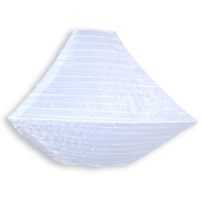 3-PACK | 14" White Pagoda Unique Shaped Shimmering Nylon Lantern
