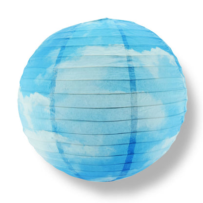 12 PACK | 14" Artisan Print Cotton Candy Clouds Paper Lantern, Design by Esper - PaperLanternStore.com - Paper Lanterns, Decor, Party Lights & More