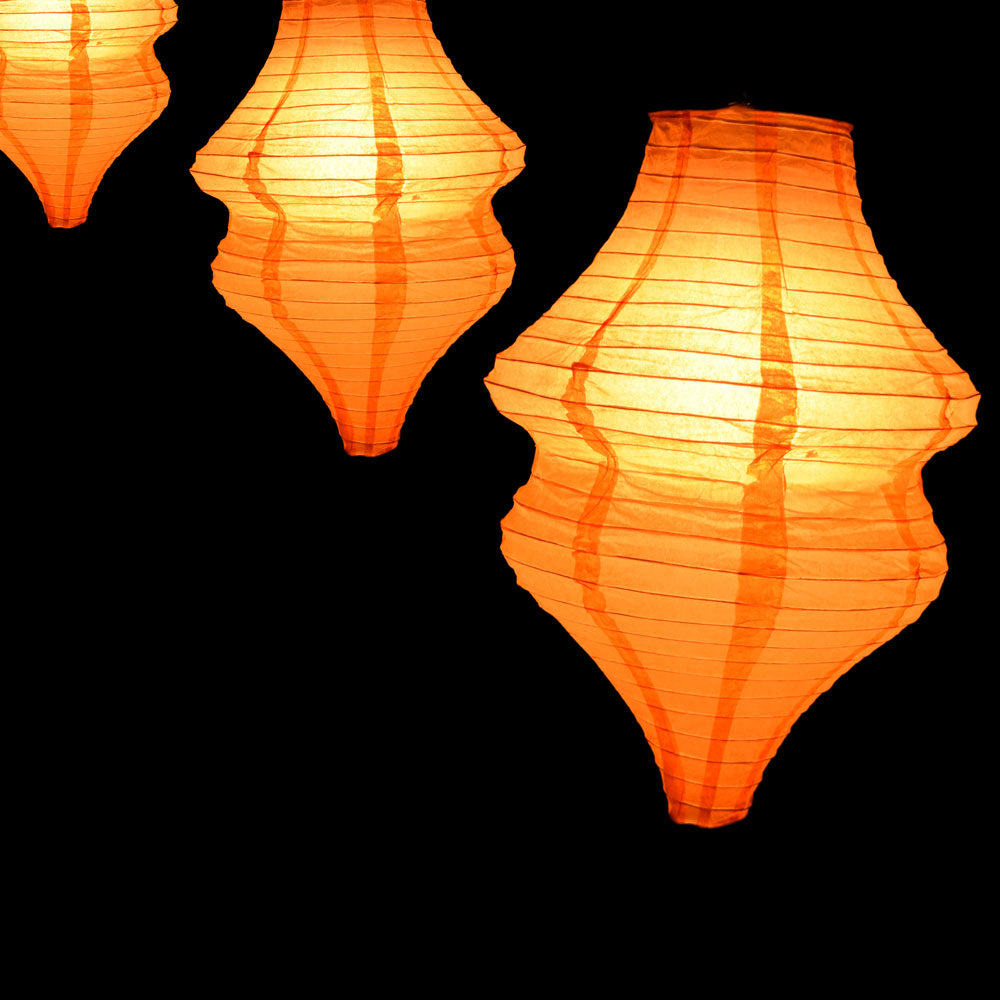 Orange Beehive Unique Shaped Paper Lantern, 10-inch x 14-inch - PaperLanternStore.com - Paper Lanterns, Decor, Party Lights & More