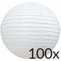 BULK PACK (100) 16" White Round Even Ribbing Paper Lantern - PaperLanternStore.com - Paper Lanterns, Decor, Party Lights & More