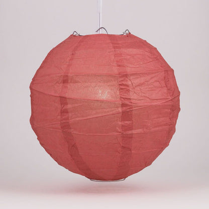 12" Marsala / Burgundy Wine Round Paper Lantern, Crisscross Ribbing, Chinese Hanging Wedding & Party Decoration - PaperLanternStore.com - Paper Lanterns, Decor, Party Lights & More