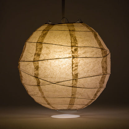 24" Dusty Sand Rose Round Paper Lantern, Crisscross Ribbing, Chinese Hanging Wedding & Party Decoration - PaperLanternStore.com - Paper Lanterns, Decor, Party Lights & More