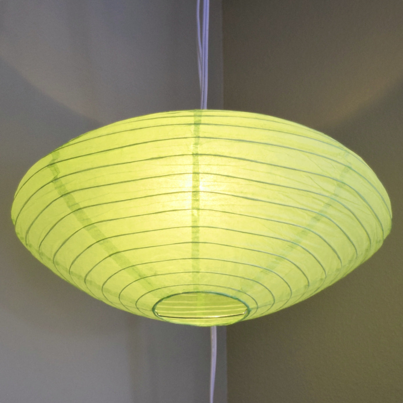 16" Light Lime Saturn UFO Paper Lantern