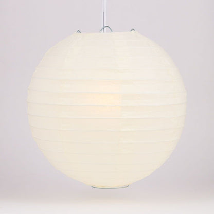 4" Beige / Ivory Round Paper Lantern, Even Ribbing, Hanging Decoration (10 PACK) - PaperLanternStore.com - Paper Lanterns, Decor, Party Lights & More