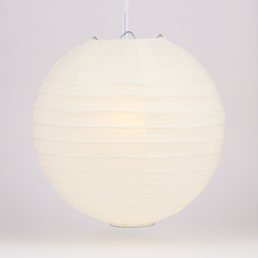 36" Beige / Ivory Jumbo Round Paper Lantern, Even Ribbing, Chinese Hanging Wedding & Party Decoration - PaperLanternStore.com - Paper Lanterns, Decor, Party Lights & More