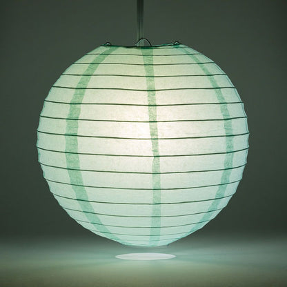 30" Cool Mint Green Jumbo Round Paper Lantern, Even Ribbing, Chinese Hanging Wedding & Party Decoration - PaperLanternStore.com - Paper Lanterns, Decor, Party Lights & More