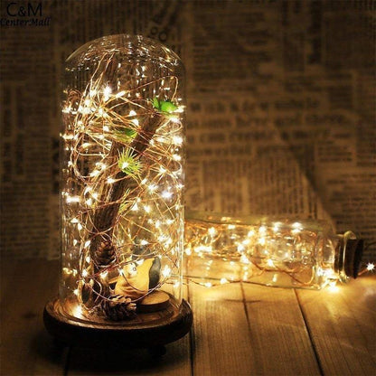 7 FT | 20 LED Weatherproof Battery Operated Cool White Copper Wire Fairy String Lights With Timer - PaperLanternStore.com - Paper Lanterns, Decor, Party Lights & More