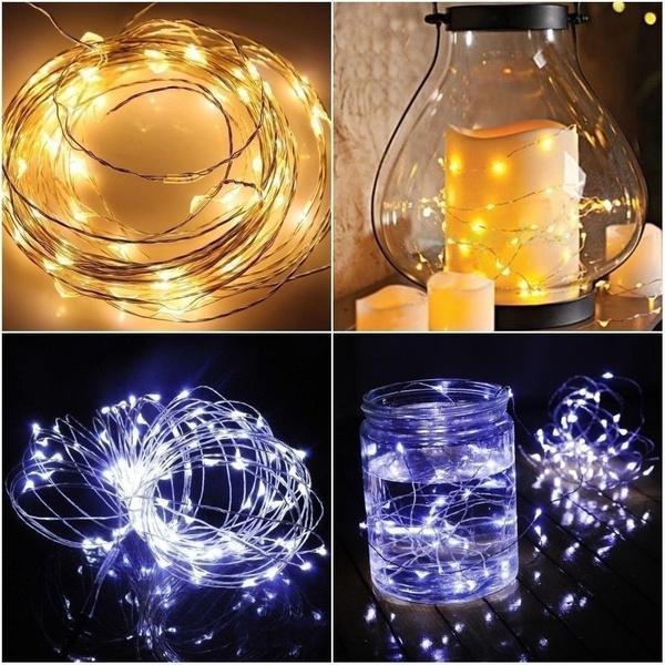 7 FT | 20 LED Weatherproof Battery Operated Cool White Copper Wire Fairy String Lights With Timer - PaperLanternStore.com - Paper Lanterns, Decor, Party Lights & More