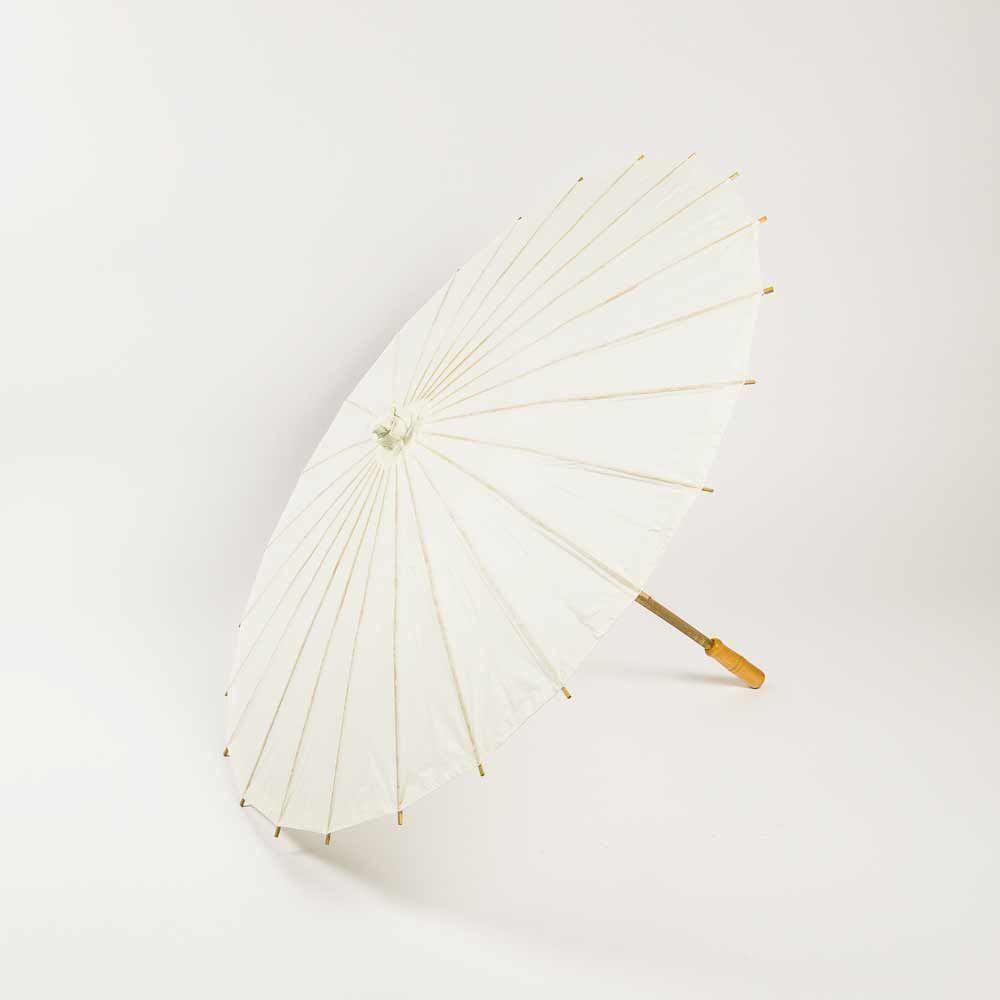 20" Beige\Ivory Paper Parasol Umbrella for Weddings and Parties - Great for Kids - PaperLanternStore.com - Paper Lanterns, Decor, Party Lights & More