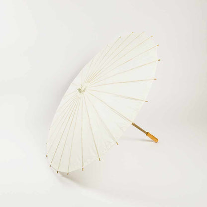 20" Beige\Ivory Paper Parasol Umbrella for Weddings and Parties - Great for Kids - PaperLanternStore.com - Paper Lanterns, Decor, Party Lights & More