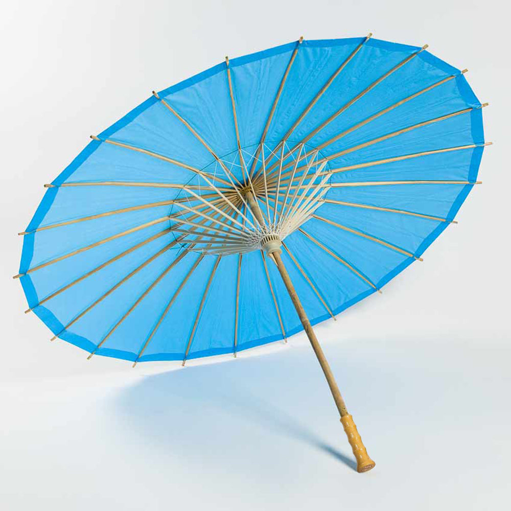 BULK PACK (10-Pack) 32" Turquoise Paper Parasol Umbrella with Elegant Handle