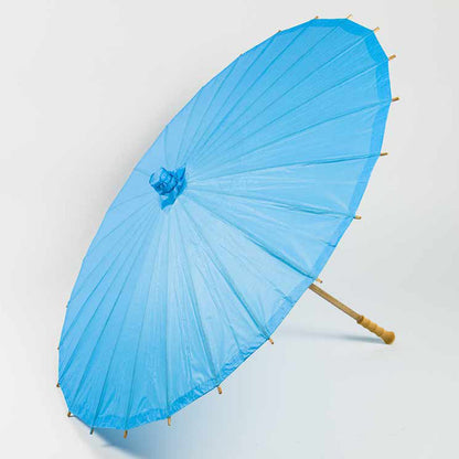 32" Turquoise Paper Parasol Umbrella with Elegant Handle