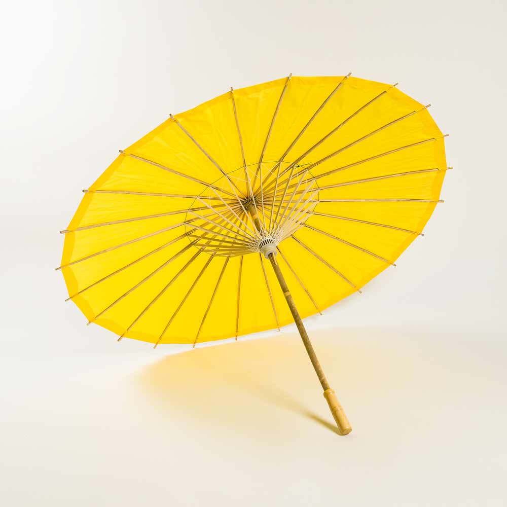 32" Yellow Paper Parasol Umbrella - PaperLanternStore.com - Paper Lanterns, Decor, Party Lights & More